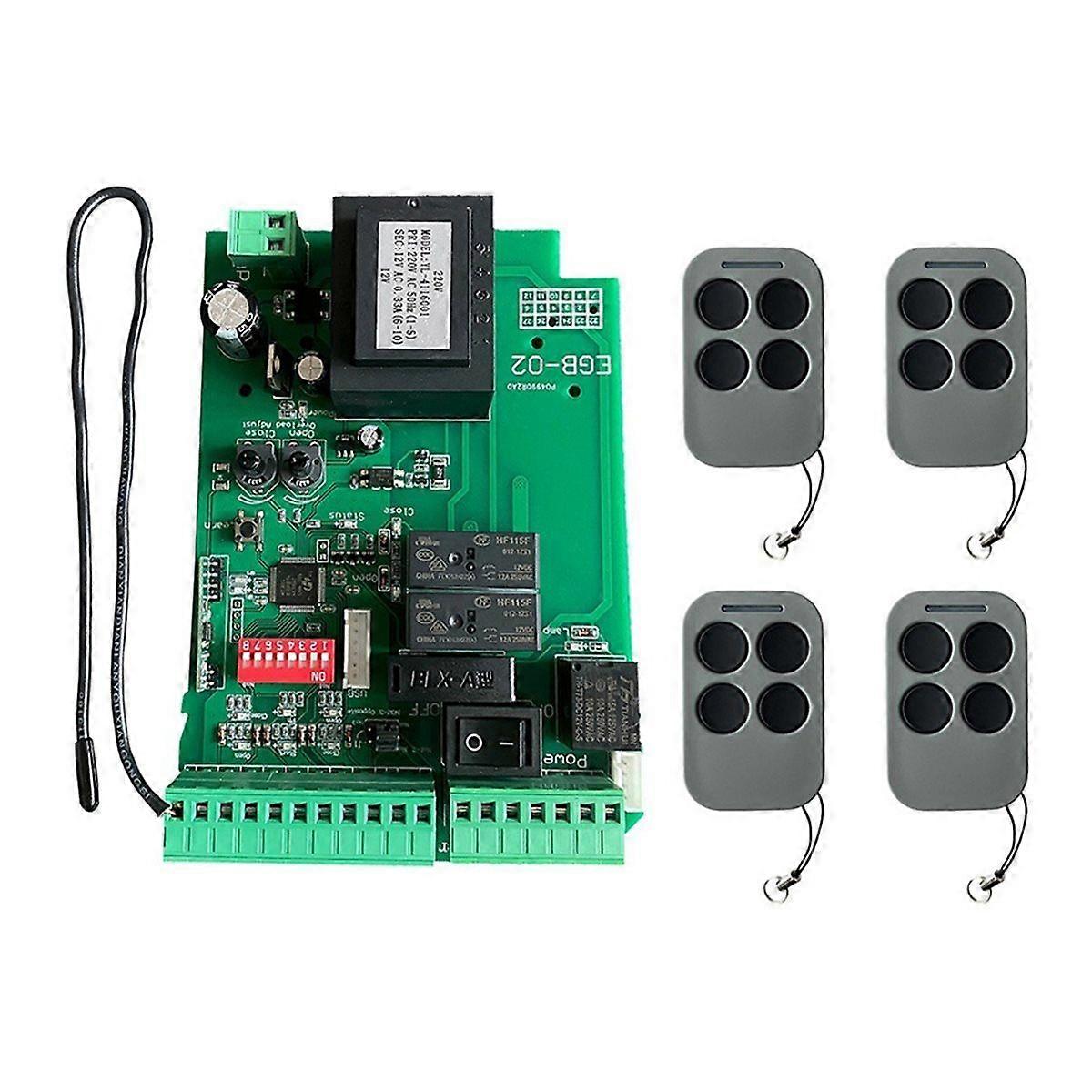 AC110 Automatic Sliding Gate Motor Control Board +4 Remote Control for Sliding Gate Opener Access Control System