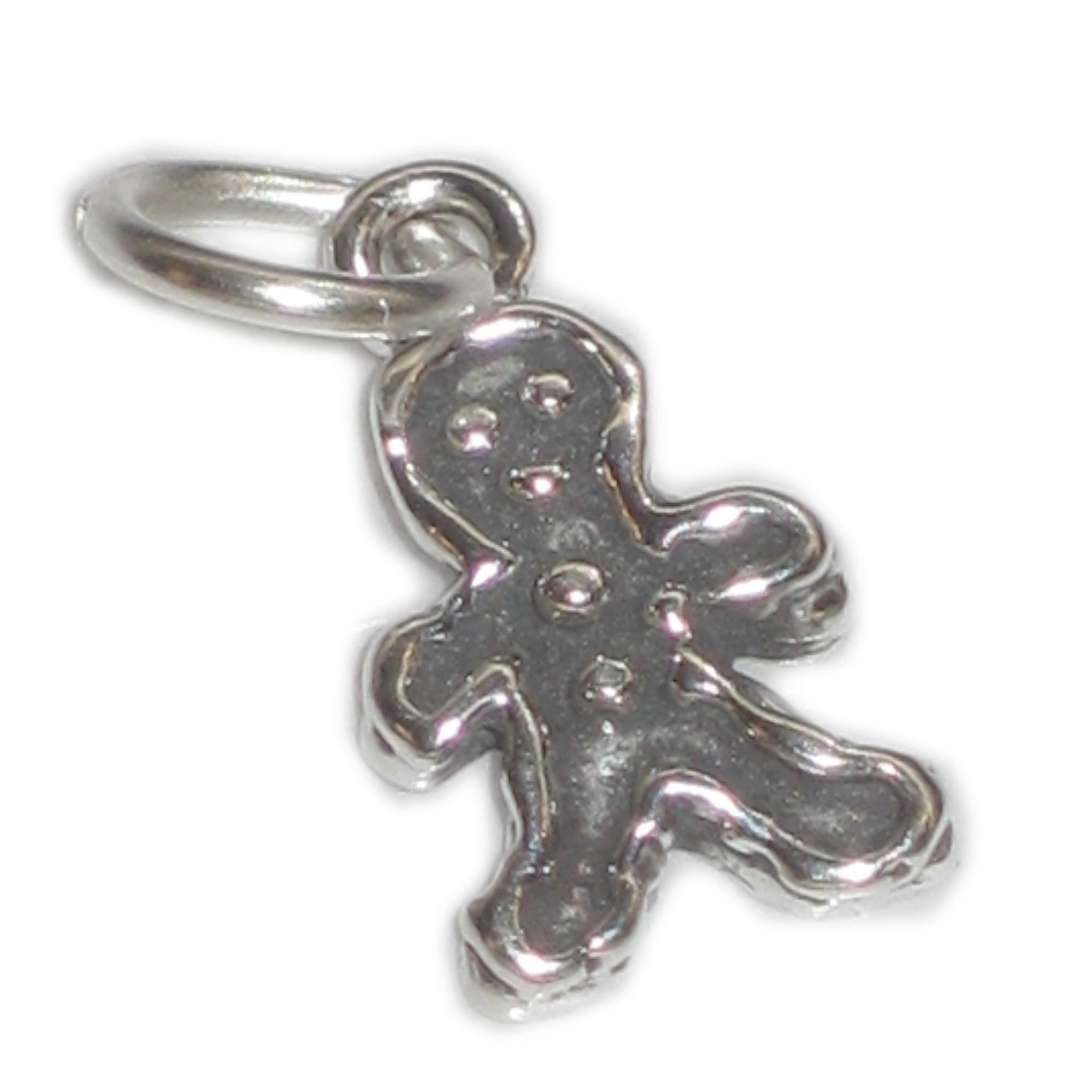 Gingerbread Man Tiny sterling silver charm .925 x1 Sweets Candy charms