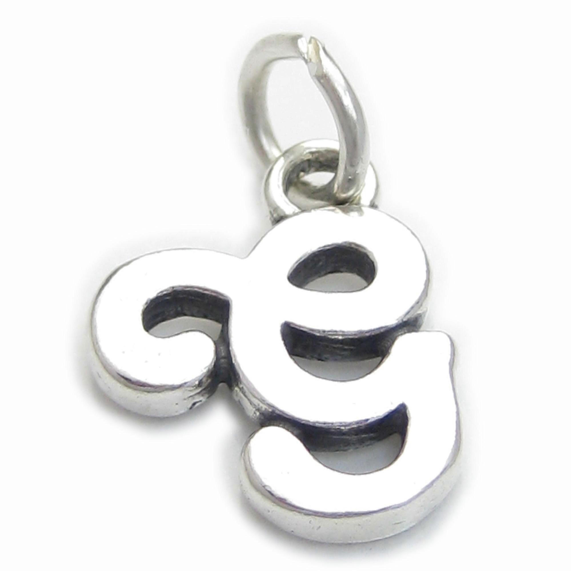 Script Letter G Initial sterling silver charm .925 x 1 Letters charms