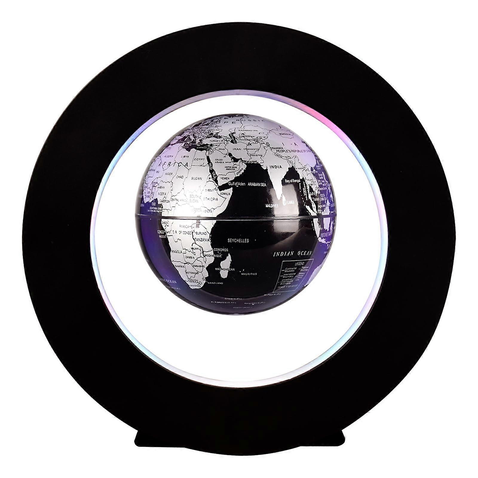 Magnetic Levitation Globe with LED Light,  Floating World Desk Decor Gift (Silver)