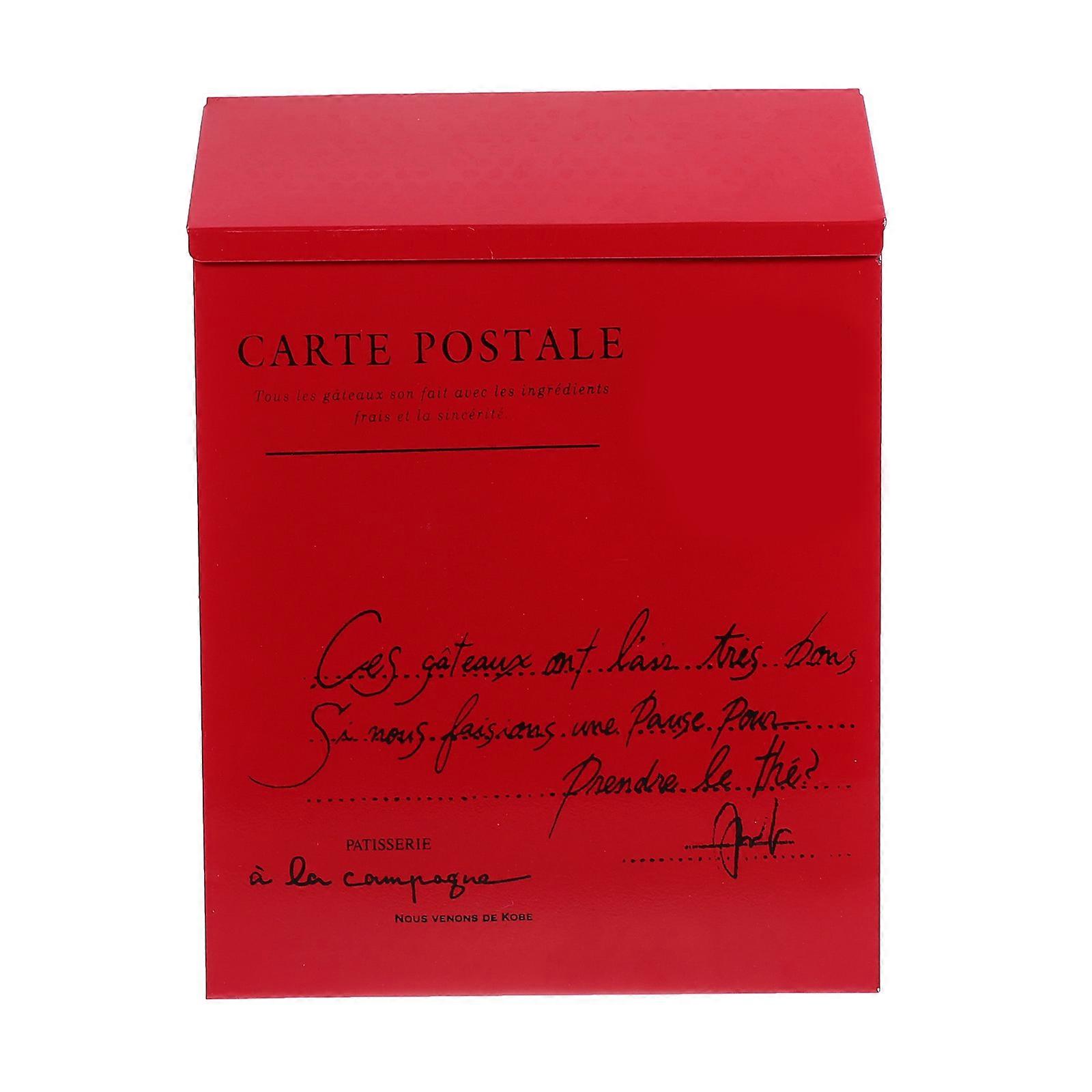 Iron Vintage Wall Mount Mailbox Locking Letter Box for Home Use