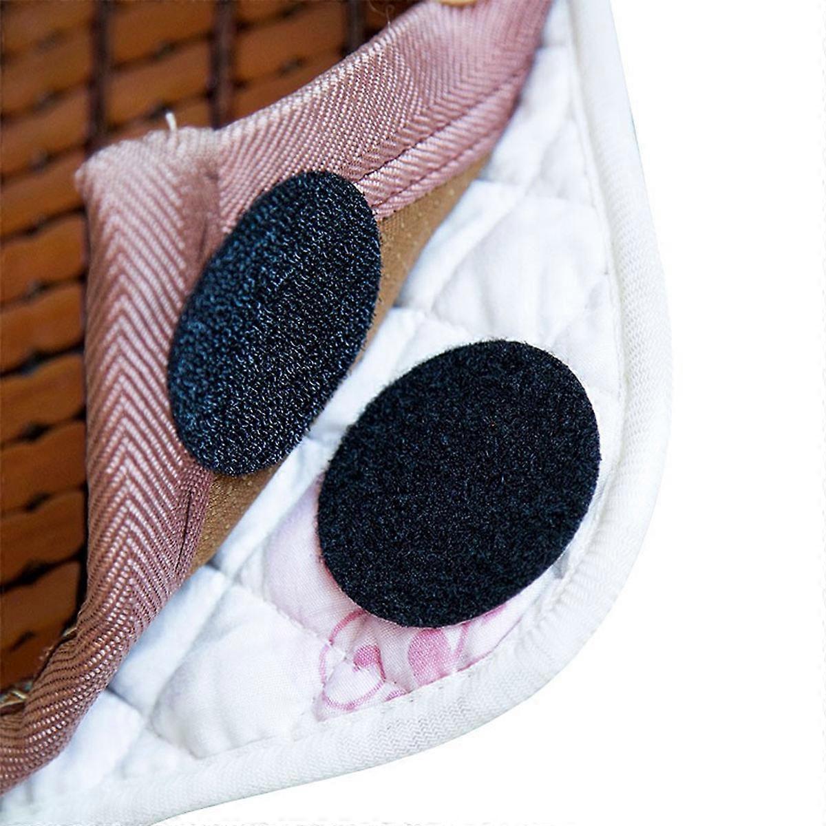 Round Hook Loop Tape Dots for Sticking 20Set Black Mounting Tape