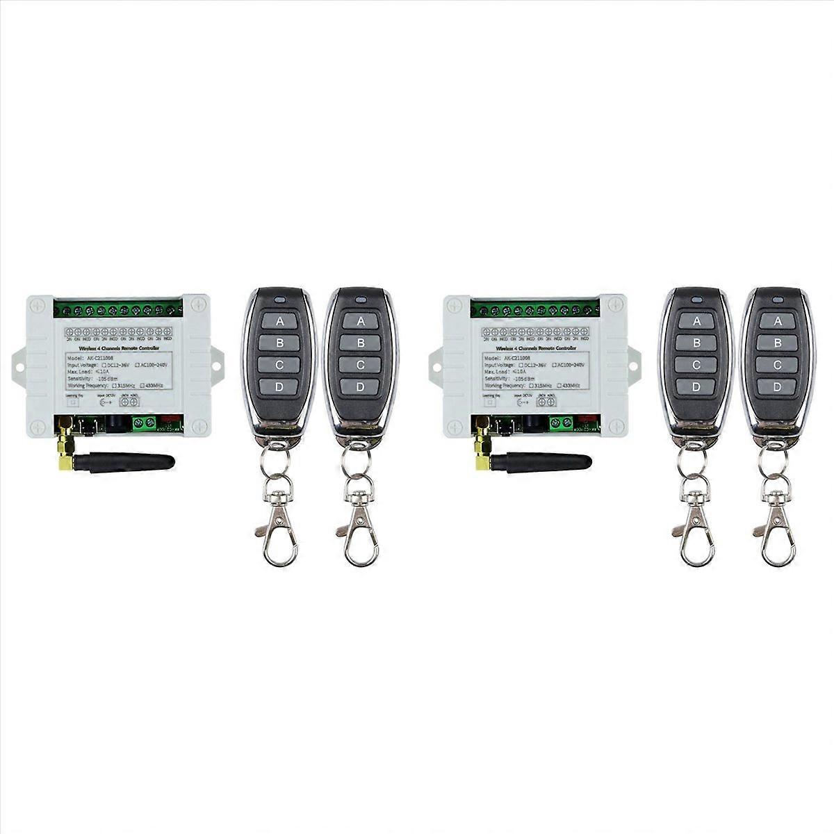 Remote Control Switch Receiver+4CH Transmitter,1 Receiver 2 Remote
