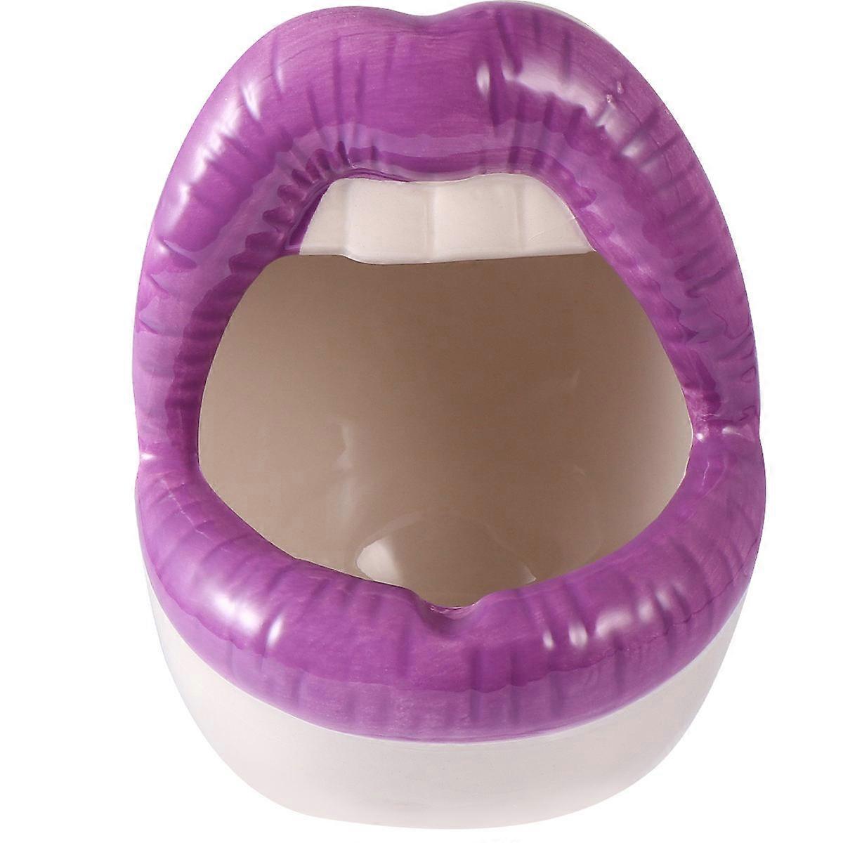 Ceramic Ashtray with Big Mouth Creative Ash Tray 3Pcs Purple