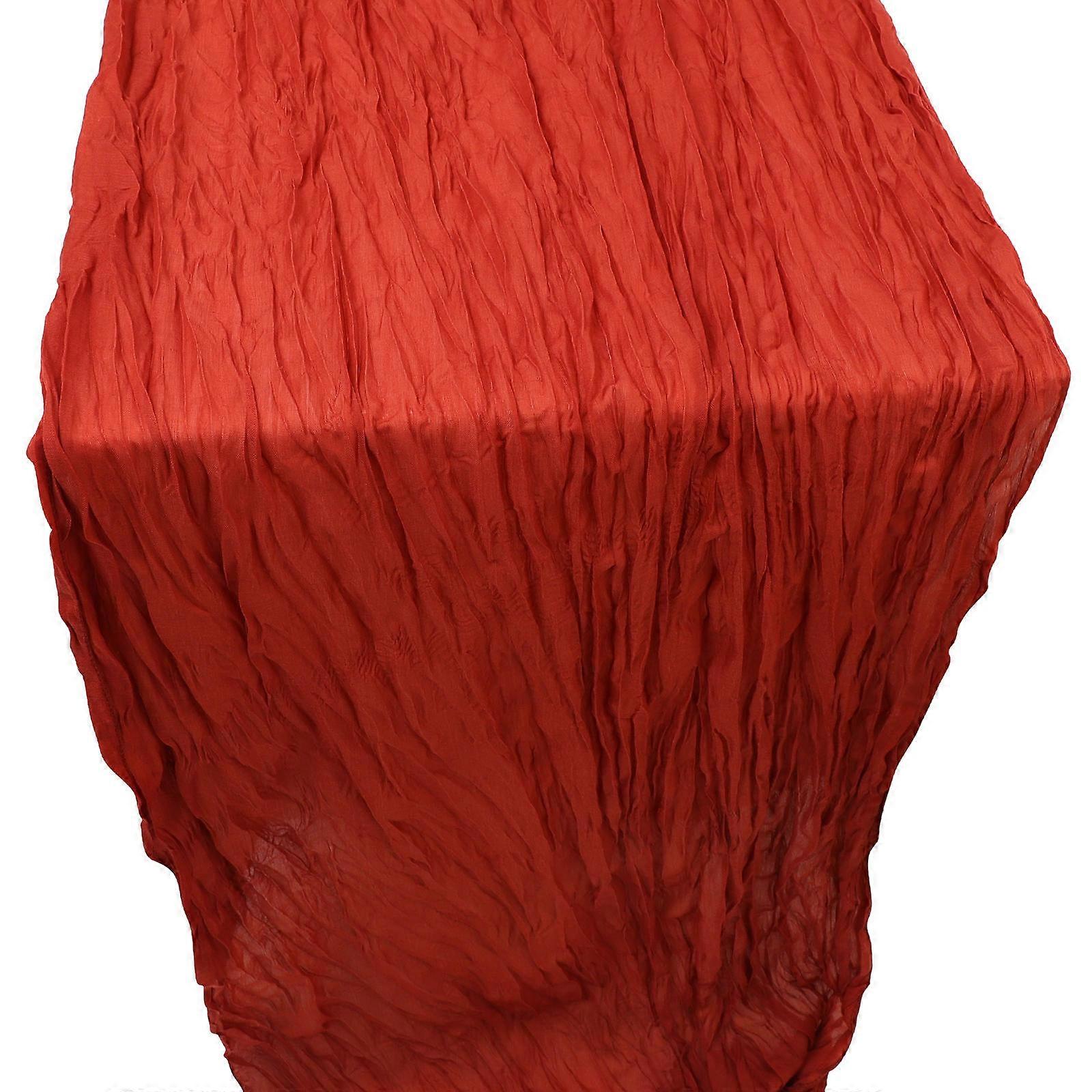 Rustic Table Runner for Wedding Decor 4Pcs Red Polyester Party Table Gauze