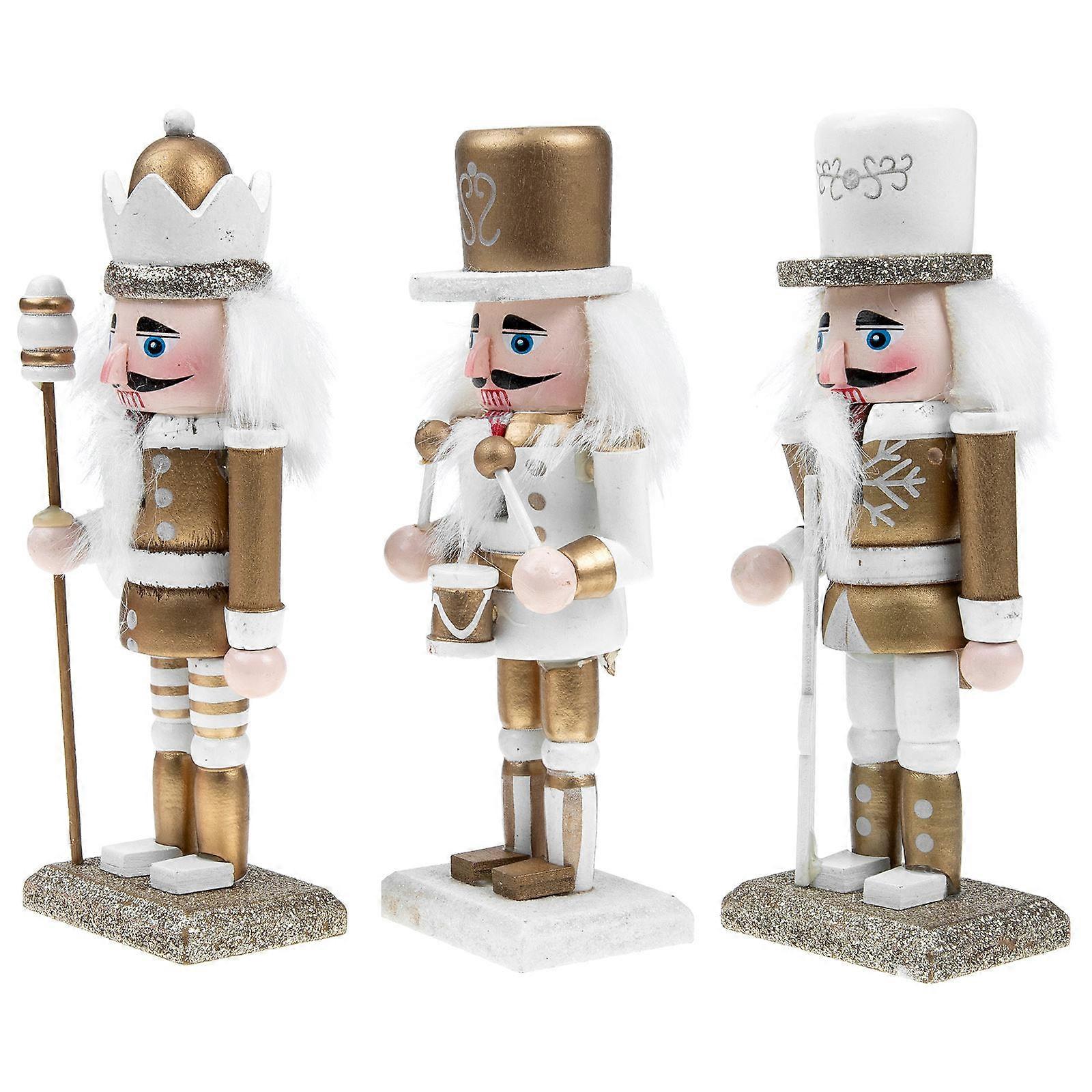 Traditional Nutcracker Wooden Nutcracker Hanging Decoration for 3Pcs Set