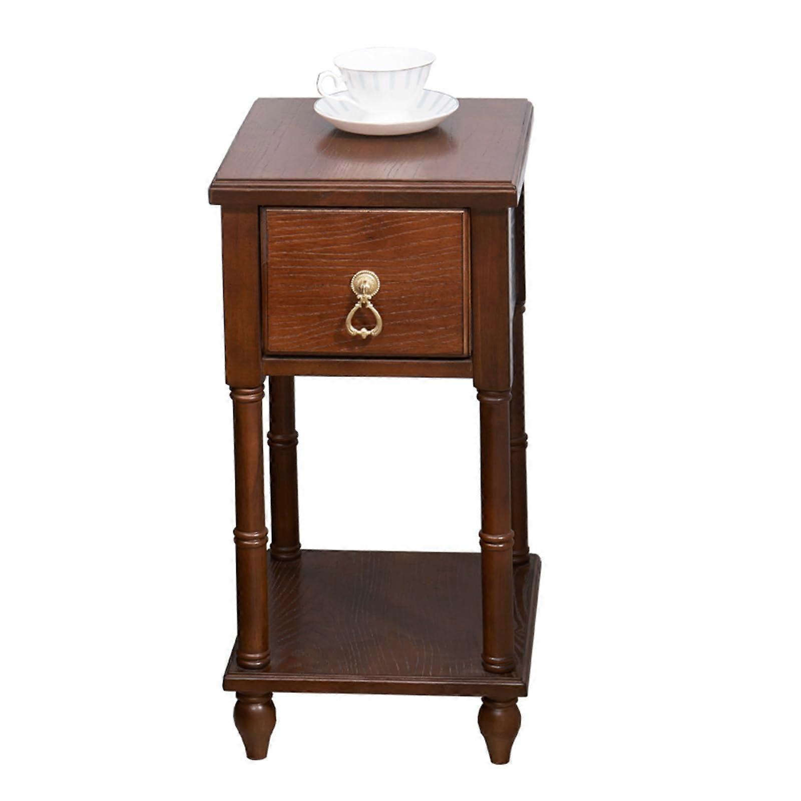 Bedside Table with Drawers, Compact 25cm Narrow Nightstand for Small Spaces, SpaceSaving Storage