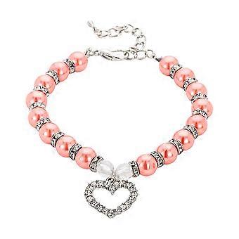Pearl Adjustable Pet Collar with Chain and Cats Comfortable Secure Training Accessory