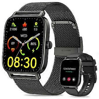 Smartwatch voor Android en iPhone, Bluetooth-bellen, IPX8 waterdichte fitnesstracker met hartslagmeting