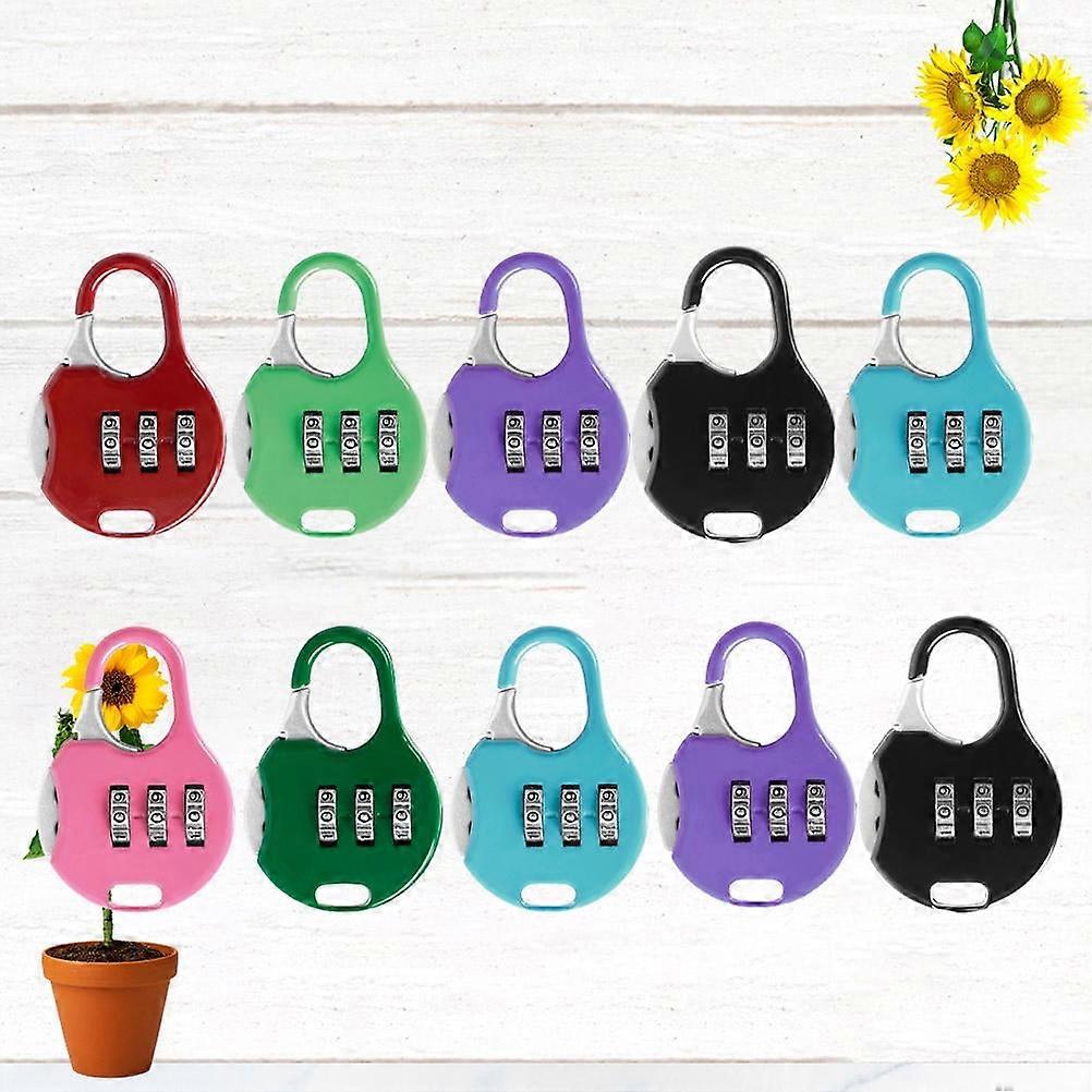 ROSENICE 10Pcs Mini Combination Lock Rectangular Keyless Locking for Travel Storage Security