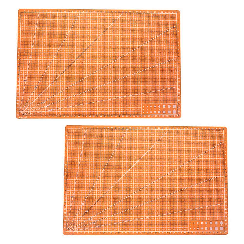 10Pcs Rectangular Precision Cutting Mat For Sewing Quilting Creative Projects Orange Color Easy To Clean
