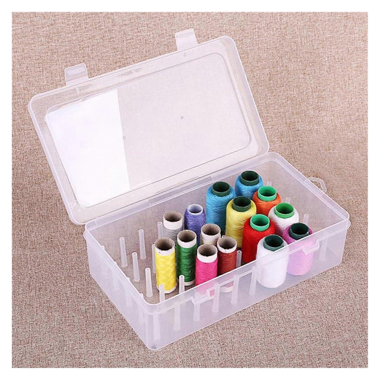 Sewing Thread Storage Box 19.5cm Transparent Bobbin Organizer Case for Compact and Easy Storage