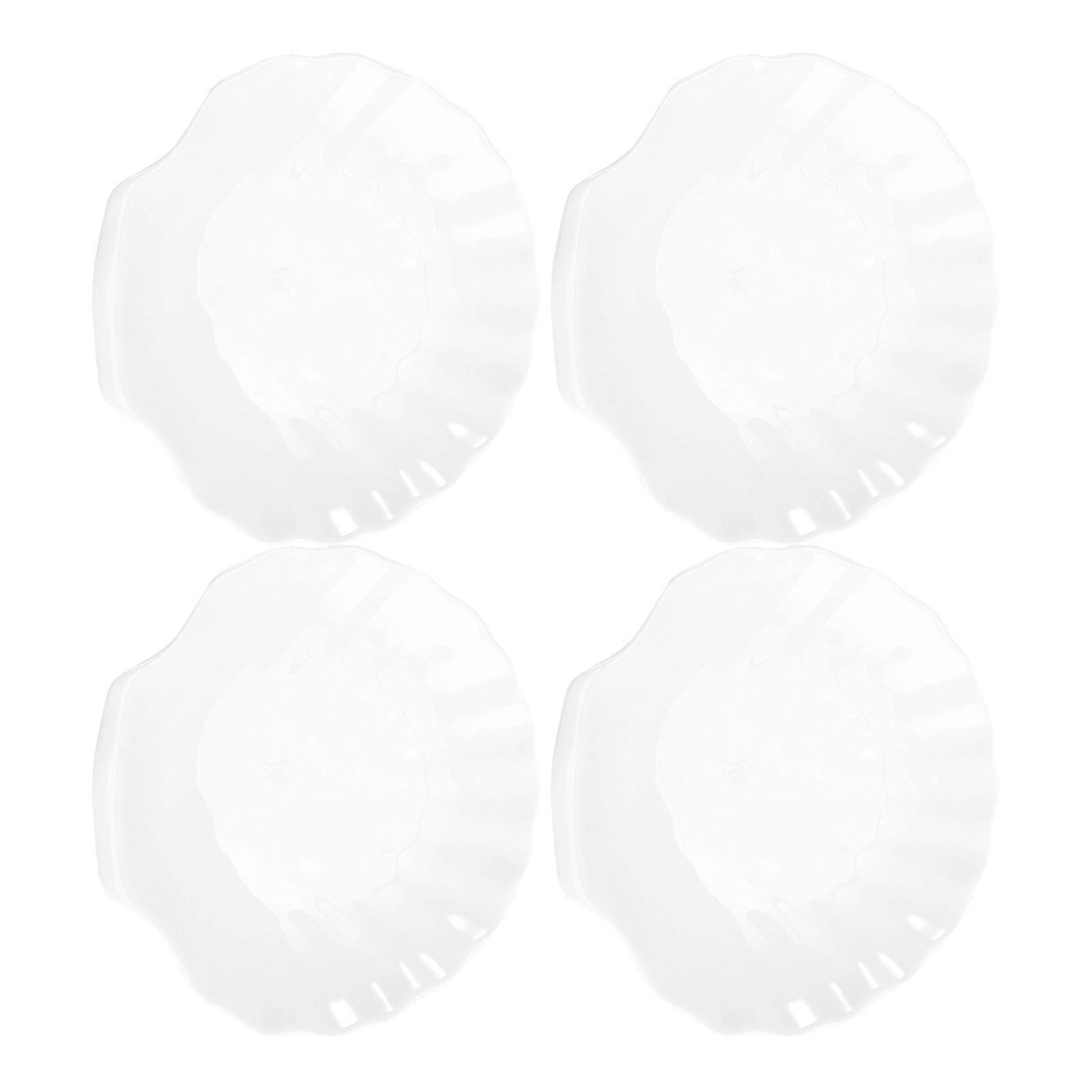 Shell Dish Plates White for Snacks Serving 4Pcs Home Use