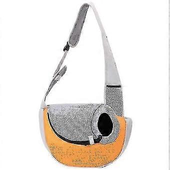 Lovely Dog Cat Carrier Backpack Warn Plush Travel Bag Pet Carrying Chest Pack Breathable Cat Animal Transport1 Piece Yellow
