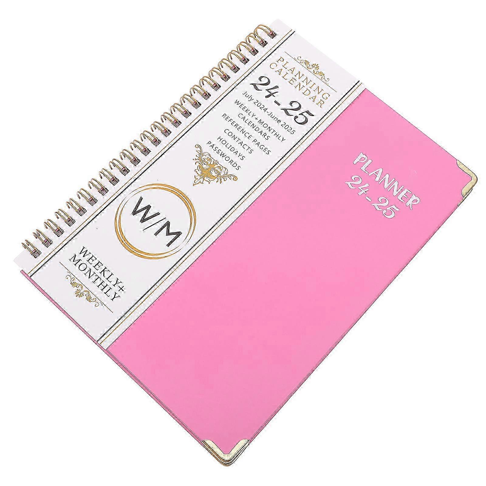 Metal Coil Notepad Pink compatible with Daily Use Academic Diary Notebook