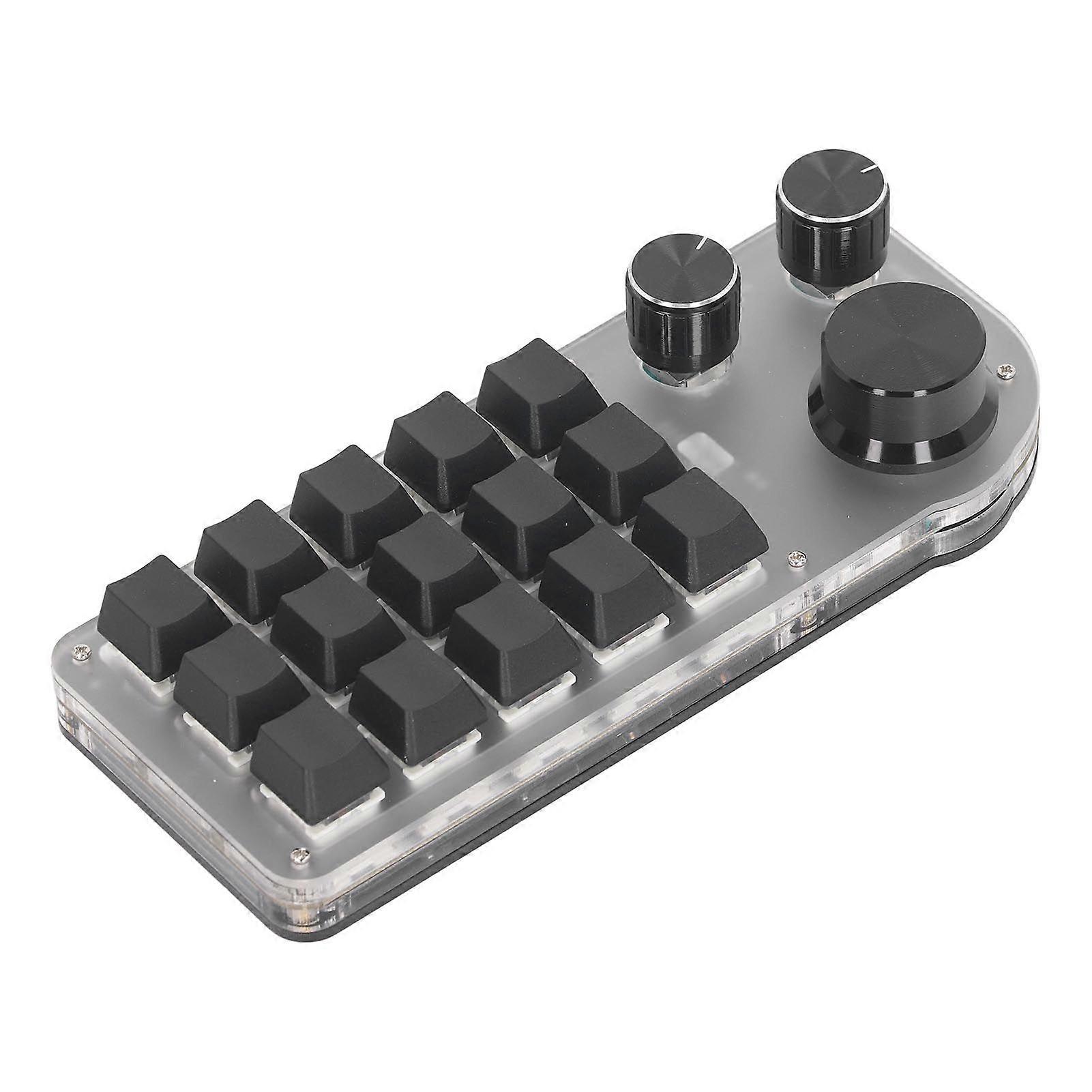 15 Keys 3 Knobs Programmable Keypad Wired USB Wireless Bluetooth Blue Switch Mini Macro Mechanical Gaming Keyboard