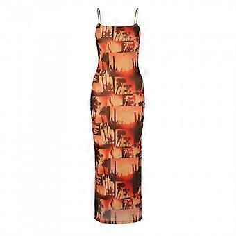 Hugo Womens/Ladies Mesh Spaghetti Strap Maxi Dress
