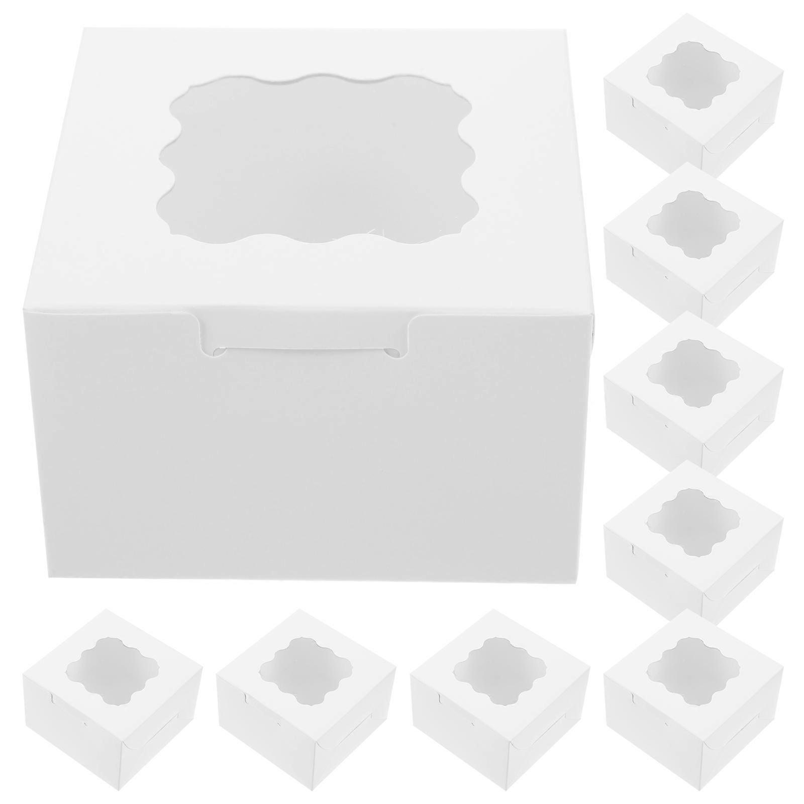 Clear Cake Boxes Cookie Boxes for Bakery Display 150Pcs White
