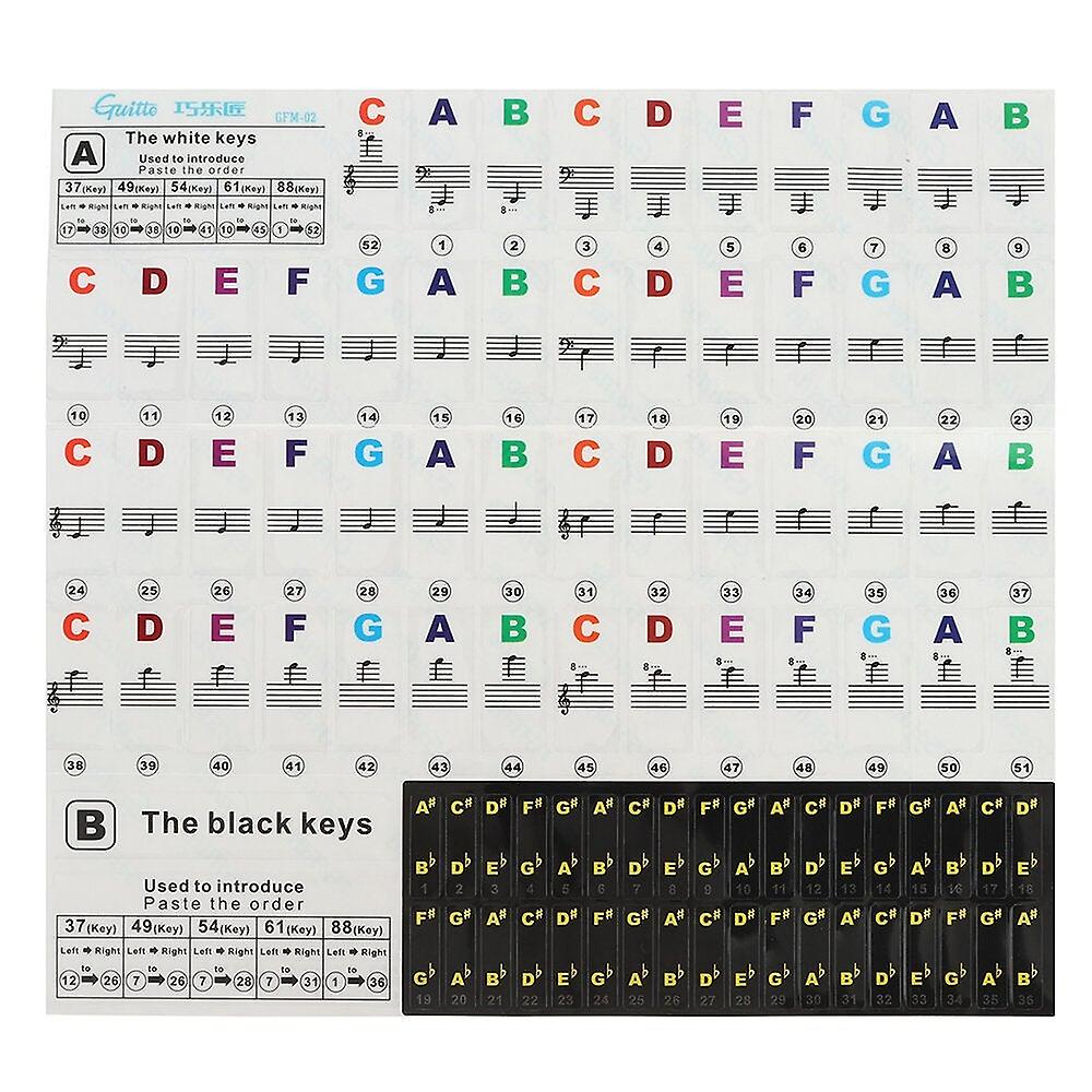 Piano Key Stickers Piano Keyboard Tune Stickers Kit For Piano