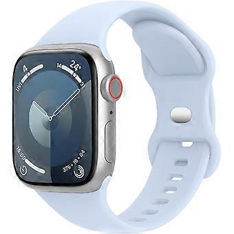 Sportarmband Kompatibel mit Apple Watch 38 mm 40 mm 41 mm 42 mm 44 mm 45 mm 49 mm Frauen, Silikonarmband für iWatch Series Ultra 9 8 7 6 5 4 3 2 1 SE Hellblau