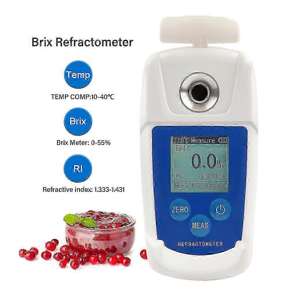 0-55% Digital Brix Refractometer Automatic Temperature Compensation Sugar Content Tester