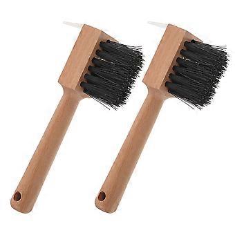 2pcs Hoof Brush For Horses With Wooden Handle For Hoof Cleaning And Maintenance For Farm Use Reliable Hoof Care Tool For Hoof Cleaning Tasks