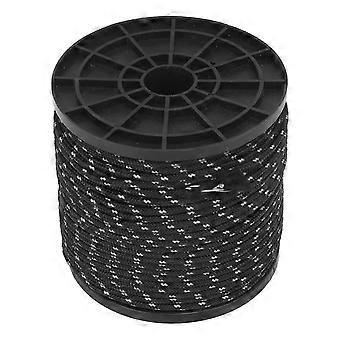 Reflective Camping Rope Texture Weaving 164ft 4mm Polyester Parachute Cord for Travel Hiking Backpacking Black 26-27