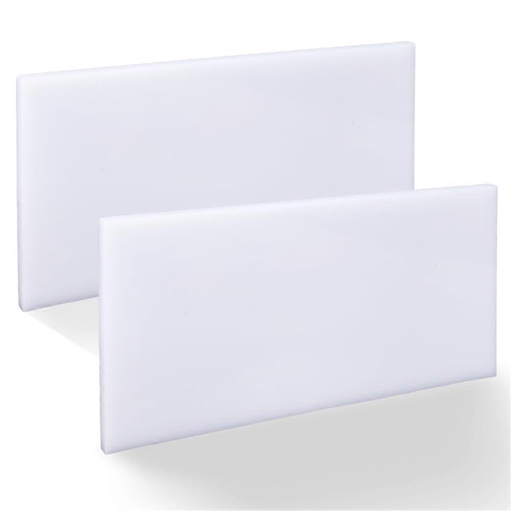 2Pcs HDPE Plastic Sheet High Density Polyethylene Sheet 0.33" Thick Size 6" x 12" White Solid Plastic Block Flat Panel DIY