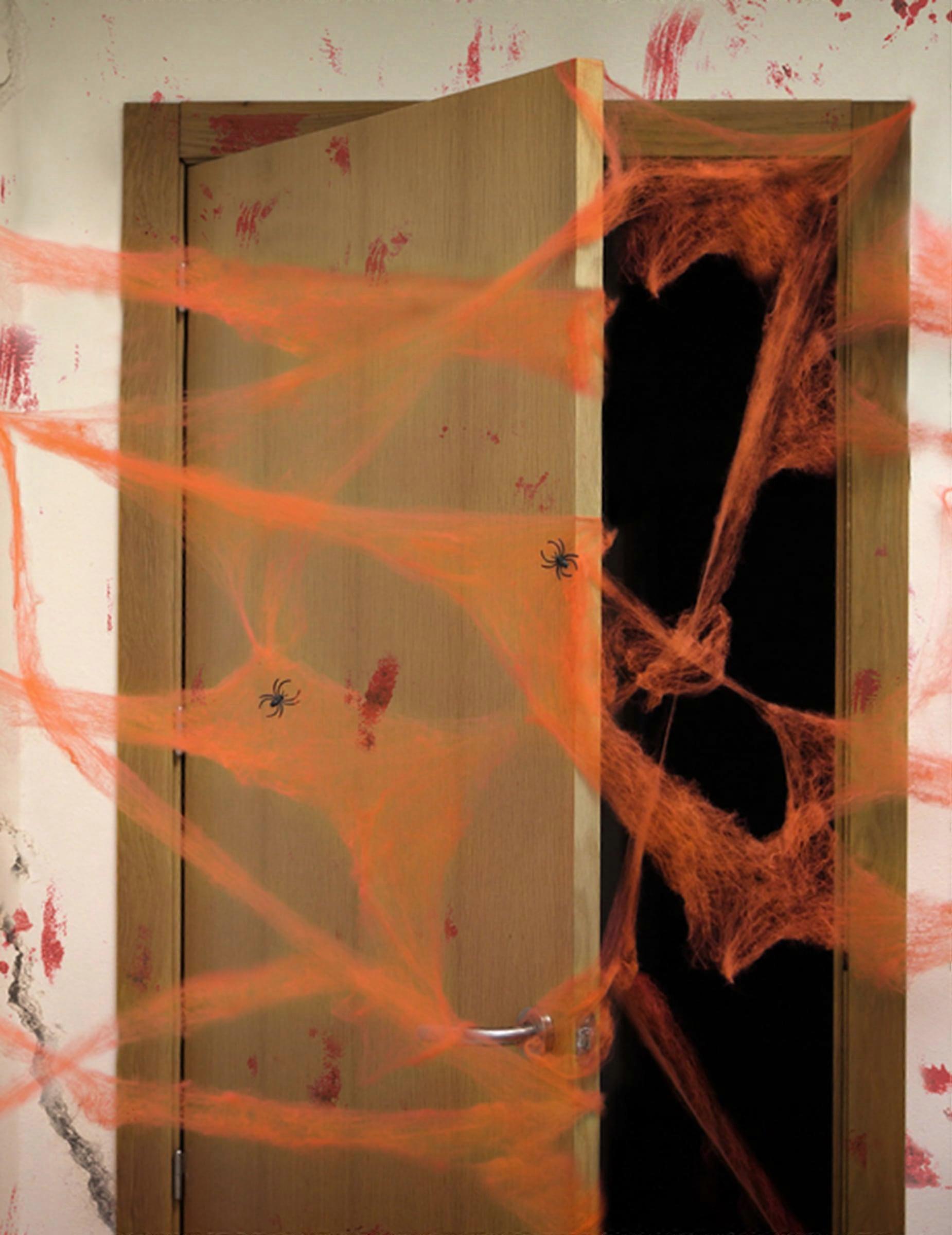 Orange Spider Web with Spiders 20g Halloween