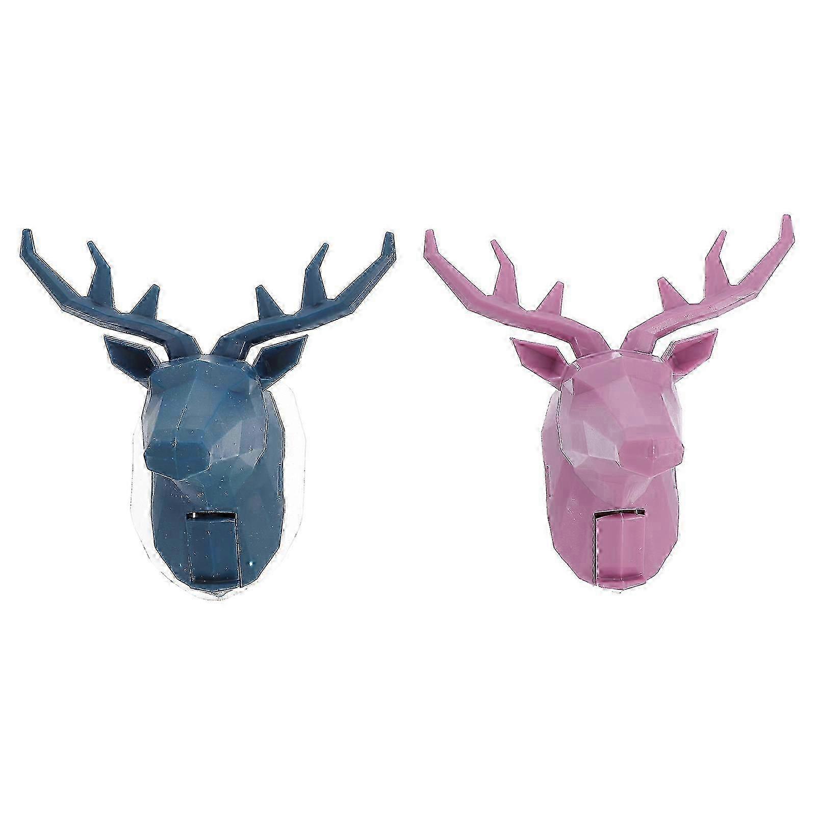 Deer Head Wall Mount Hook, Assorted-Color for Clothes & Hats