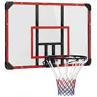 Cesta de basquete, tabela de basquete com aro, rede de basquete com tabela, montada na parede, para uso externo, aço, 113 x 61 x 73 cm, vermelha