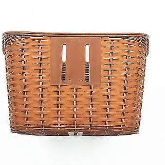 1Pc Front Handlebar Basket Retro Plastic Bike Storage Basket Electric Bike Accessories