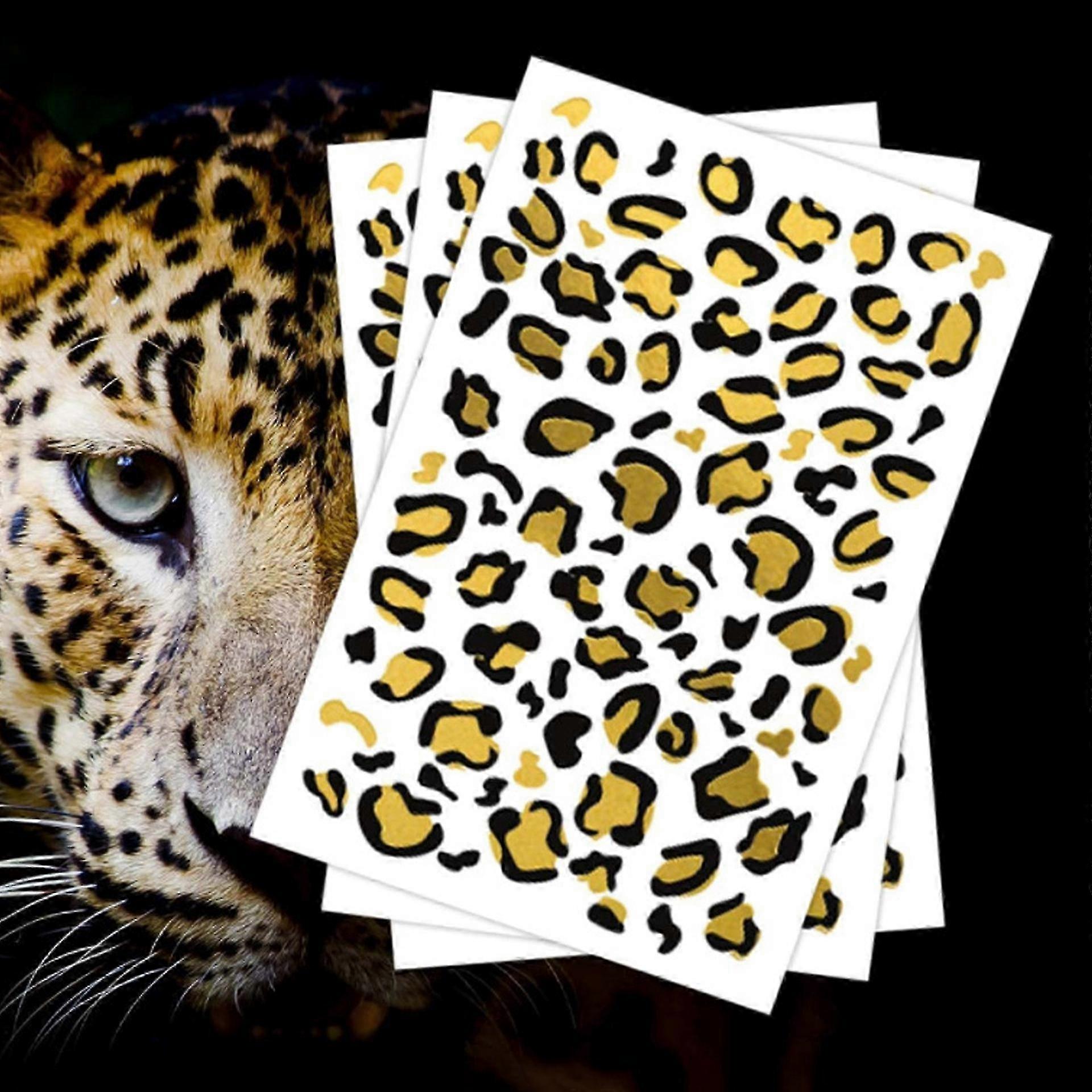 Gold Foil Leopard Face Stickers