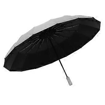 Automatic Folding Umbrella Windproof Travel Umbrella with WindResistant Steel Frame UV Sun Protection Gray