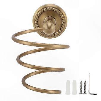 Väggmonterad hårtorkhållare med spiraldesign och bronsfinish för heminredning