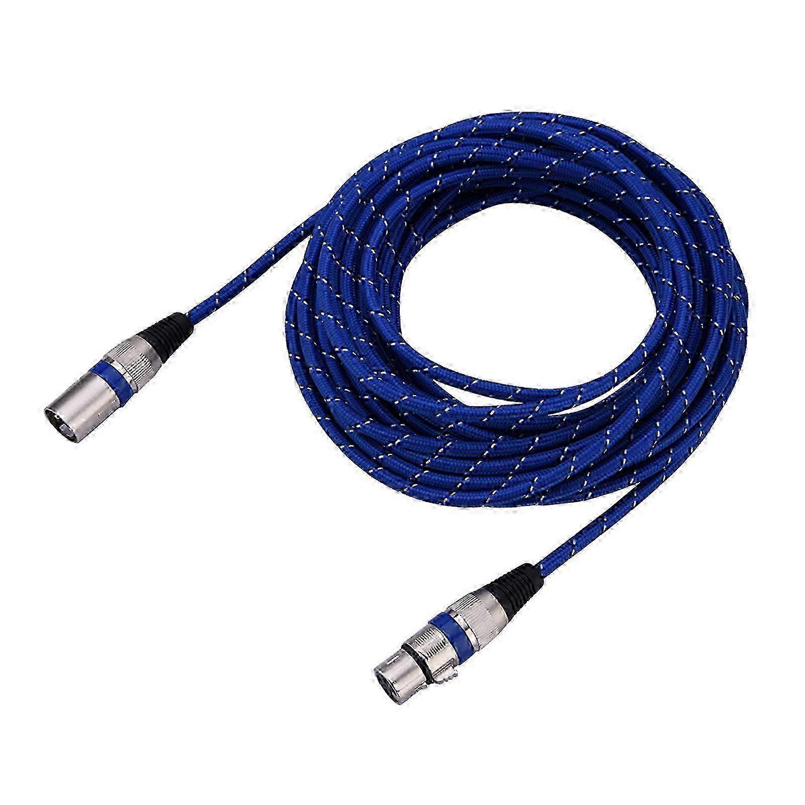 Blue Nylon XLR M-F 10m Balanced Cable