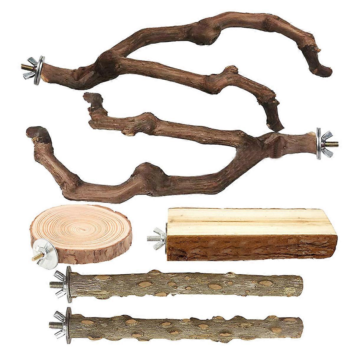 Durable Natural Grapevine Bird Perch Platform for Parakeets