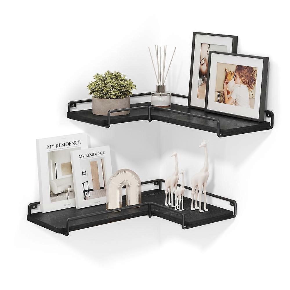 Corner Shelf Wall Mount Set of 2 40 cm
