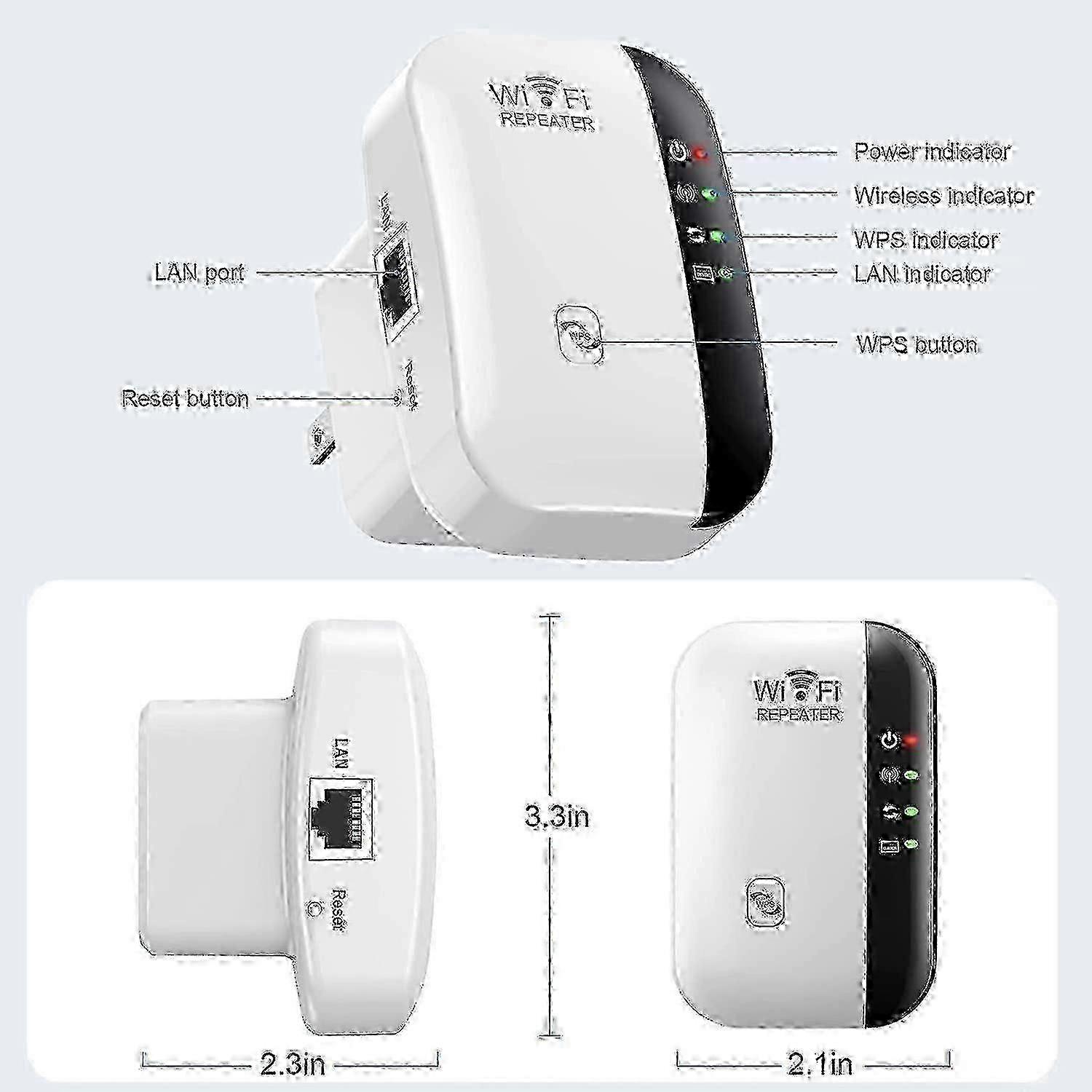 5000 Sq Ft 300Mbps WiFi Range Extender