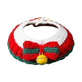 Wool Knitted Christmas Cat Collar Costume Accessories Neck Jewelry for Puppy