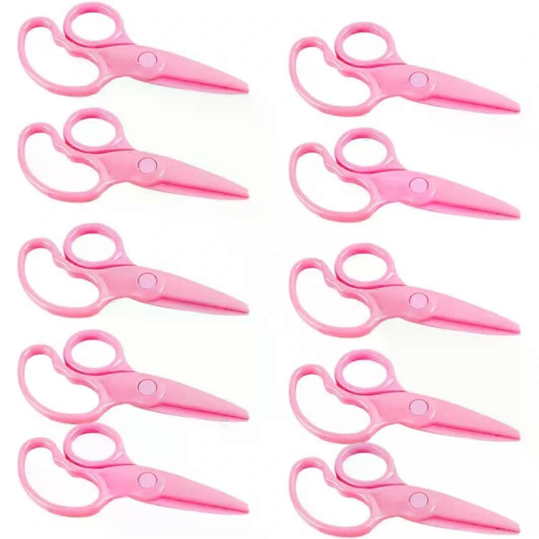 Safety Scissors Pink 10pcs for Plastic Mini Craft Tool