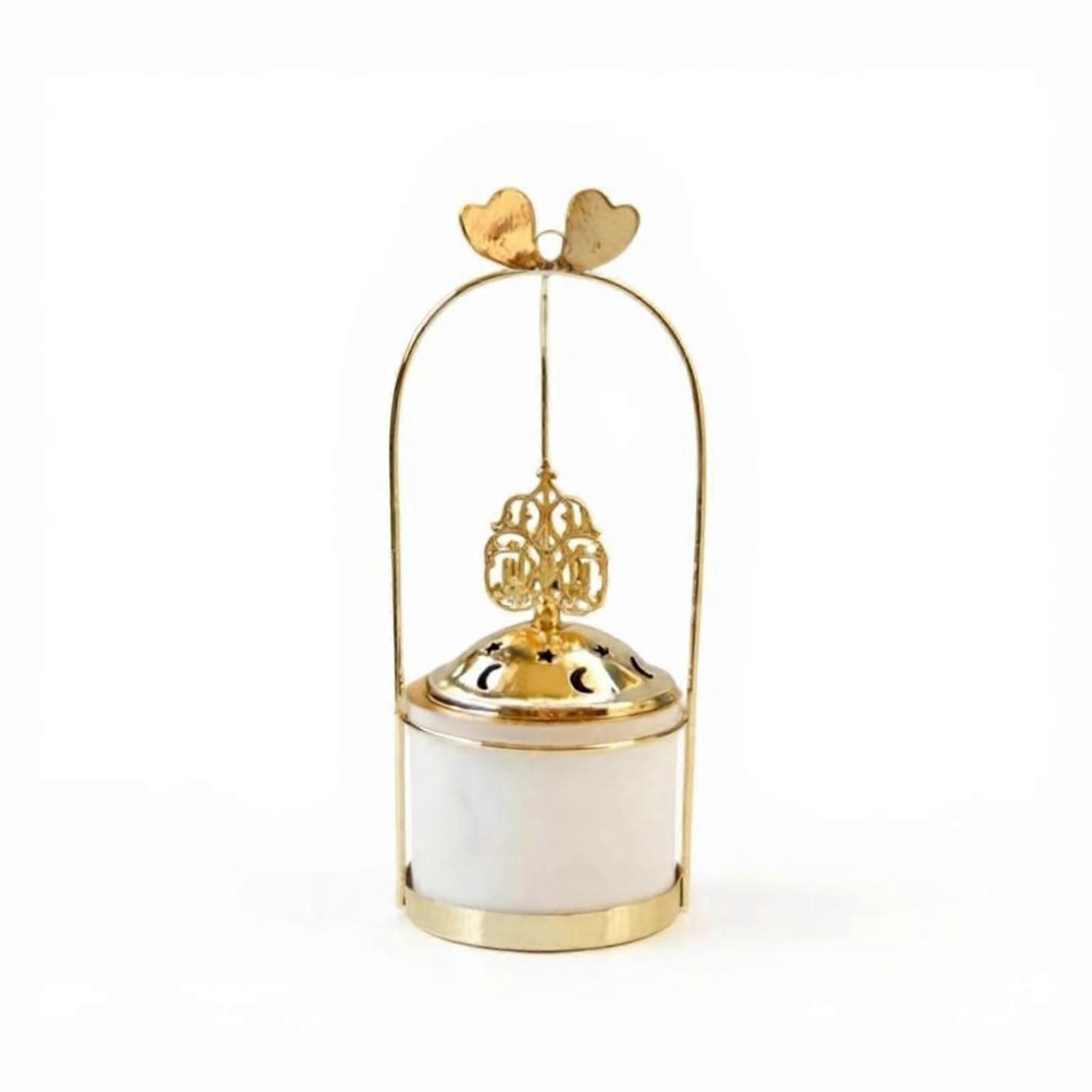 Middle Eastern Incense Burner, Iron Art & Ceramic, Creative Hanging Basket,