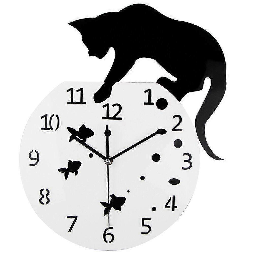 Cat Tail Acrylic Silent Wall Clock
