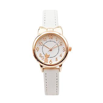 Veeki Girl Watch Watch Cat Multi-Color Orologi al quarzo Orologi per la ragazza Orologio da polso Orologi a rosetta Orologi colorati per studenti per ragazze (Colore: Oro-Bianco