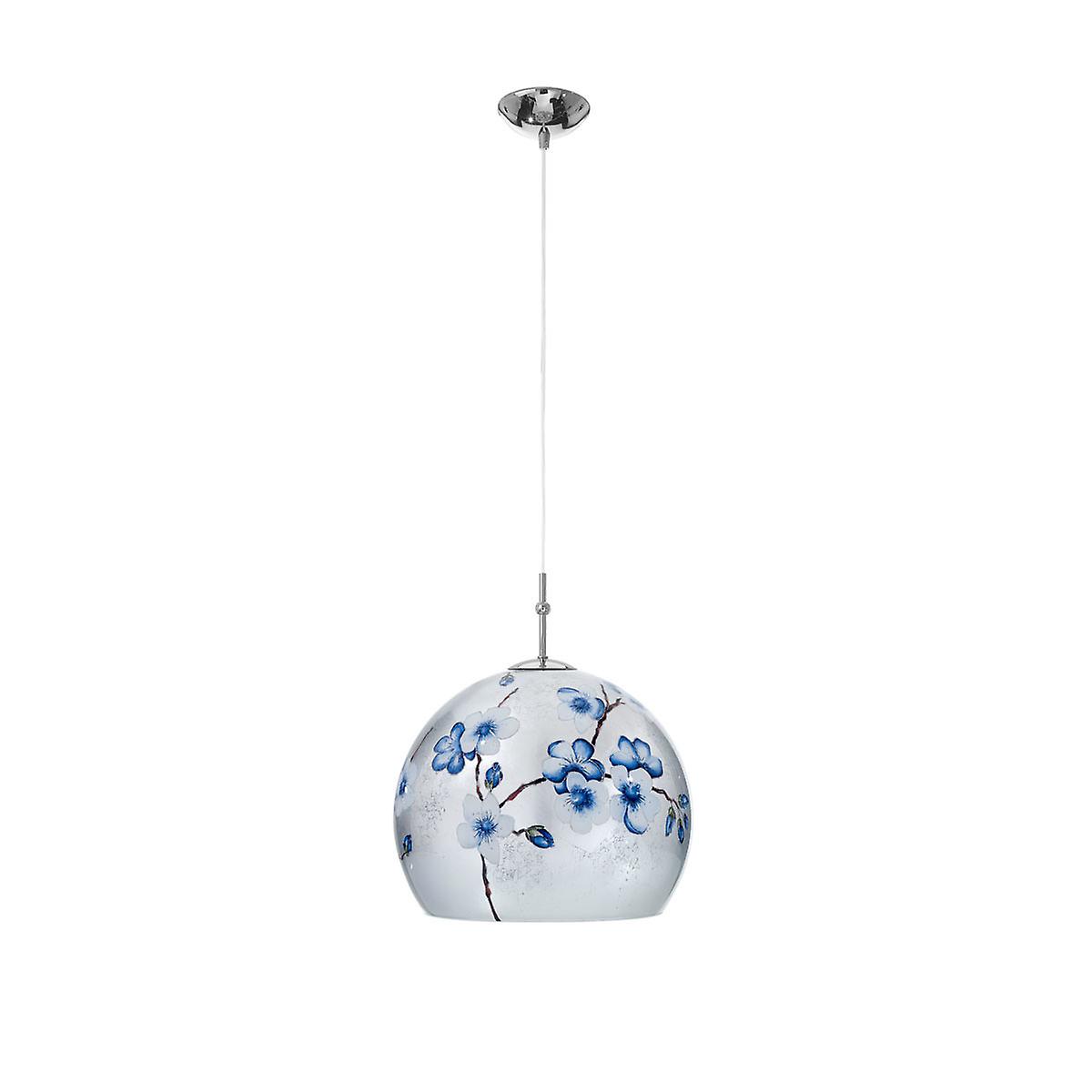 Luna Glass Dome Pendant Ceiling Light Chrome