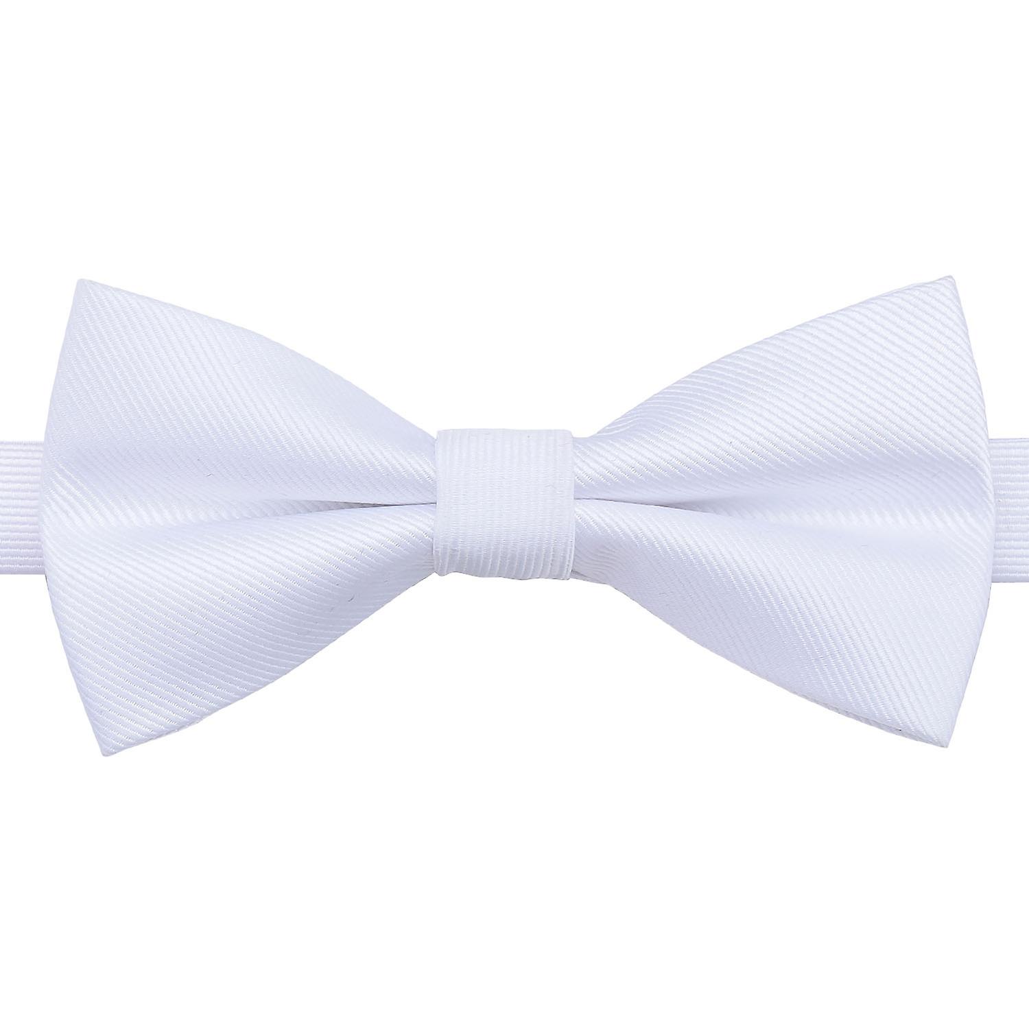 White Plain Twill Pre-Tied Bow Tie