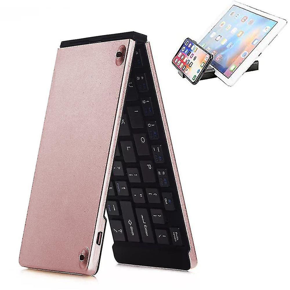 Double Folding Wireless Bluetooth Keyboard, Mini Wireless Keyboard For Ios Ipad, Android Tablet, Windows Pc Etc.