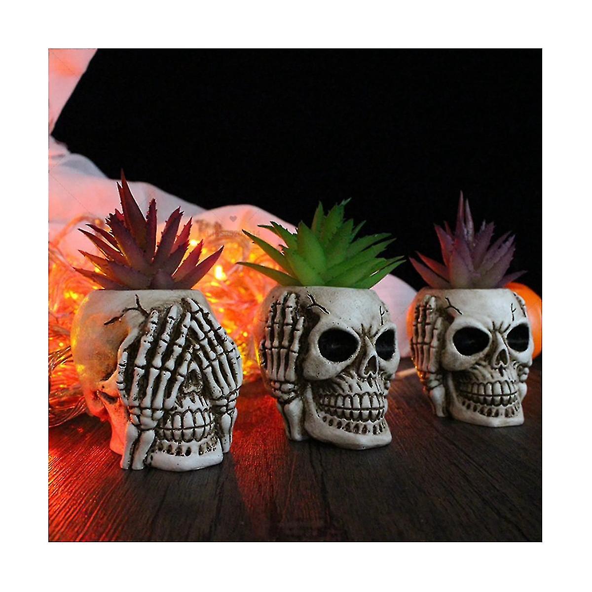 Bronze Skeleton Flower Pot & Decorative Storage Plate
