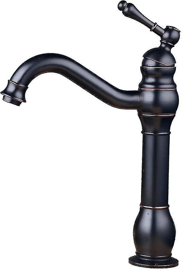 Retro Mixer Tap Basin Faucet Black Brass High Spout Bathroom Sleek And Antique Design Unique Faucet