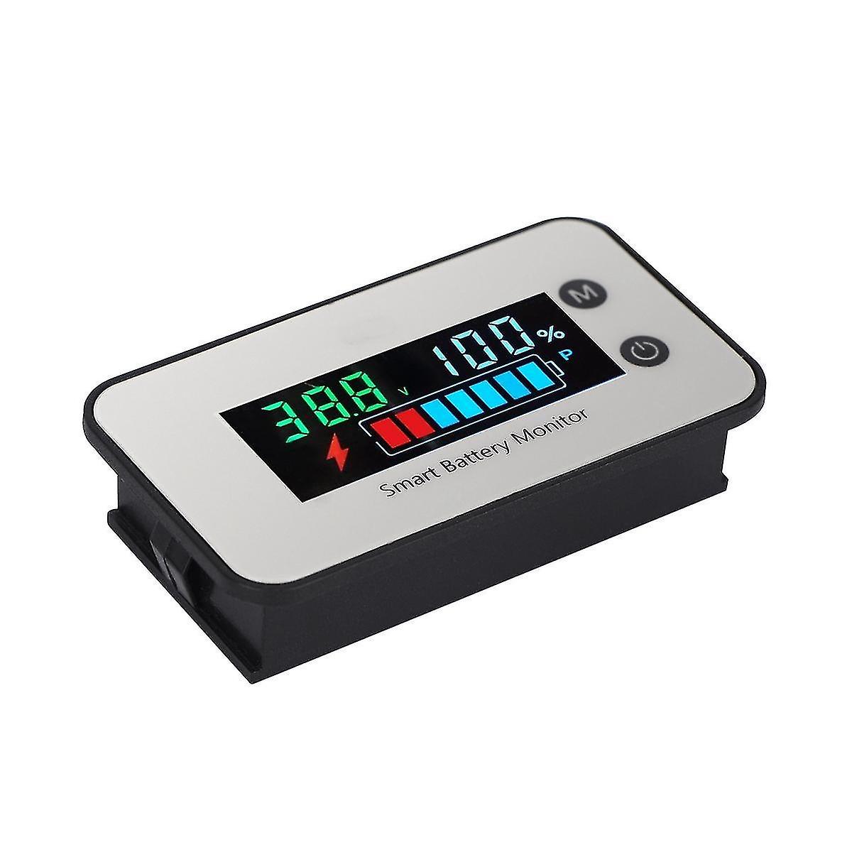 Ipx7 Waterproof Battery Monitor 7-100v Battery Capacity Tester Meter with Buzzer Alarm Temperature